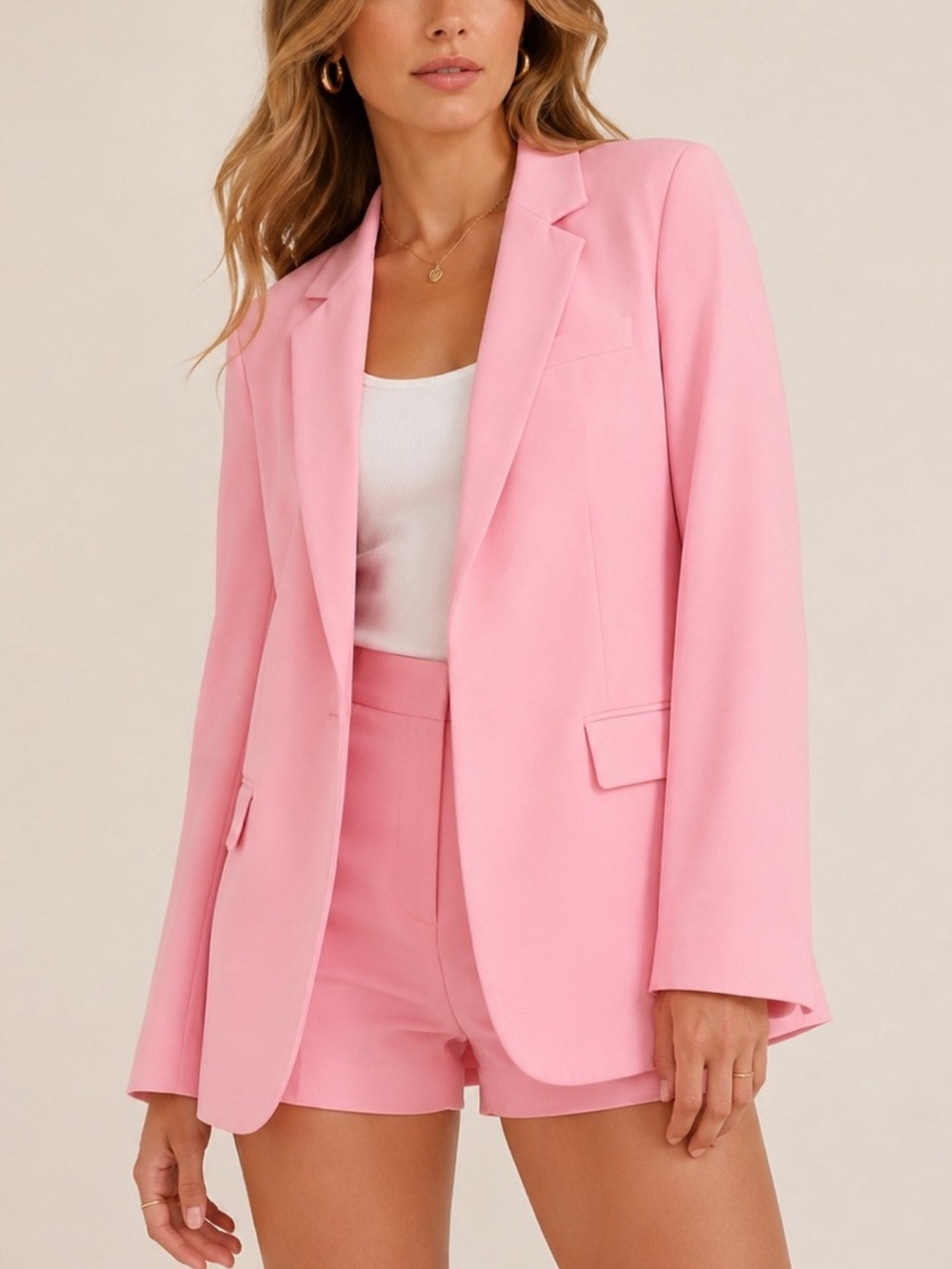 LoveShackFancy Lofxley Pink Lemonade Wool Blend Blazer